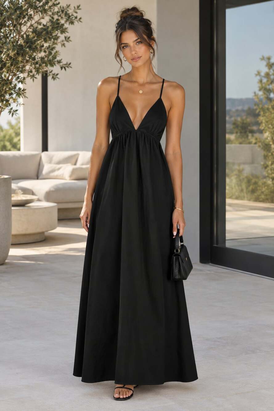Commense Coastal Cowgirl Open Back Long Dress